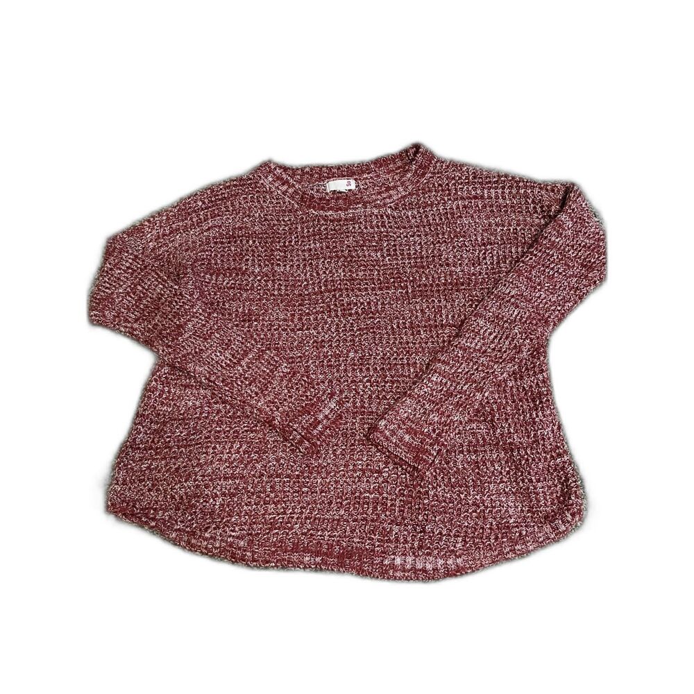 SO Purple White Long Sleeve Acrylic Sweater M